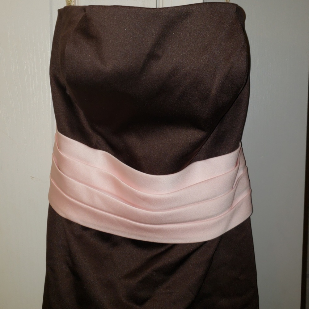 Forever Yours Gorgeous Brown&Pink Strapless Dress